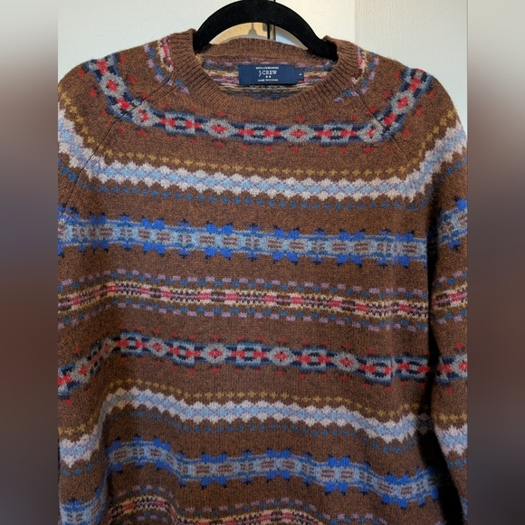 J.Crew Factory fair Isle wool sweater sz L - Picture 3 of 5